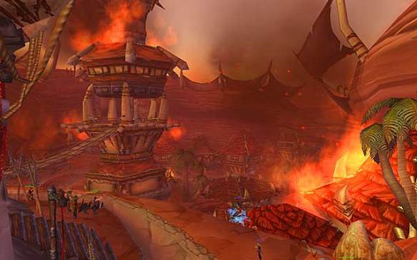 Orgrimmar Burning from the Elemental Invasion